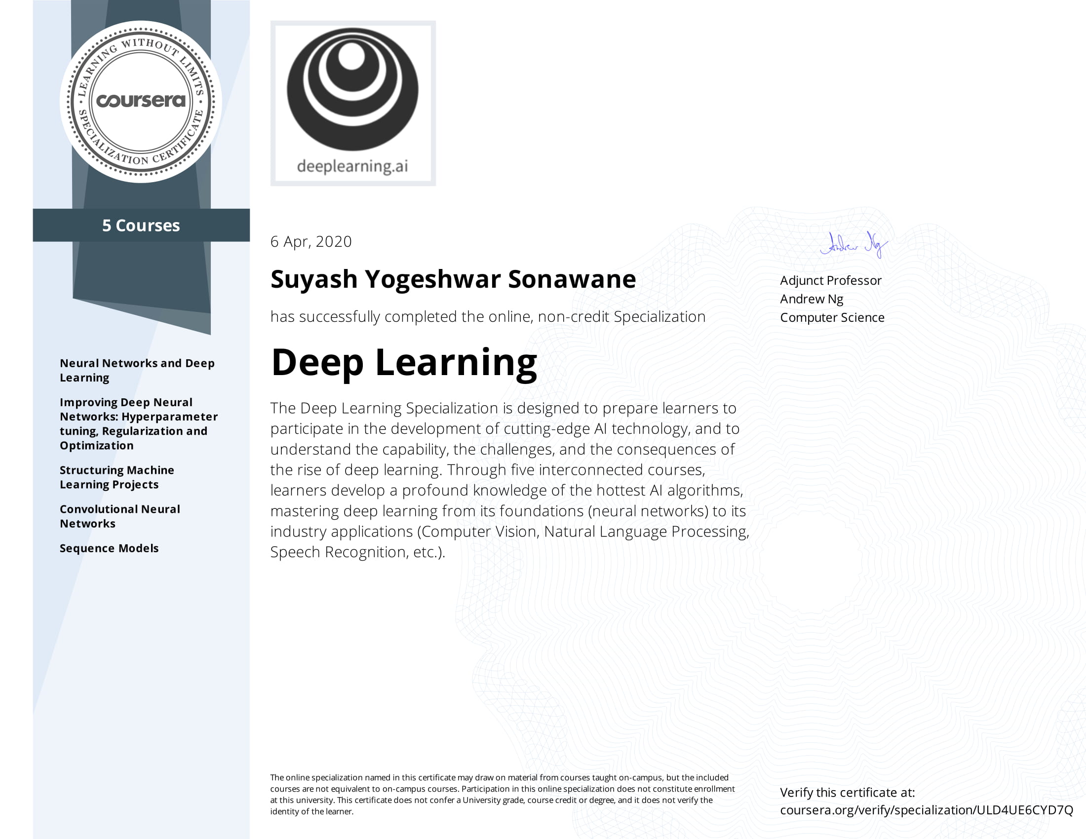 Suyash Sonawane | Deep Learning